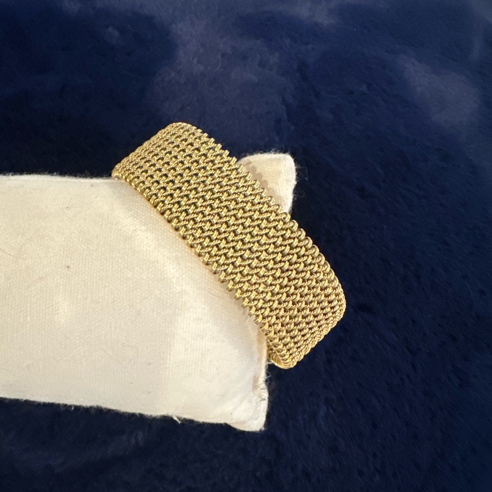 Stainless Steel Gold Plated Mesh Bangle Bracelet